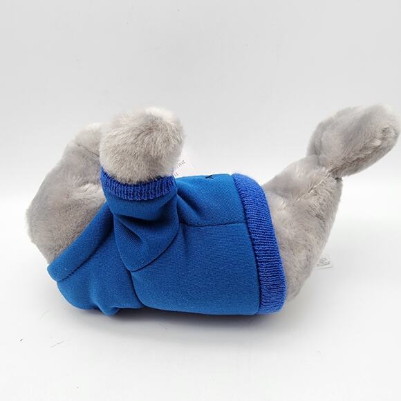 Petting Zoo Manatee Plush 10" Dallas World Aquarium Gray Fur Blue Hoodie Stuffed - Picture 4 of 11